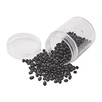 Czech Glass Seed Beads, 2-Hole, Opaque Colours, Black, 5x3.5x3mm, Hole: 0.5mm; about 630pcs/box