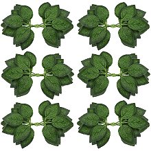 GORGECRAFT 60PCS Bulk Rose Leaves Green Artificial Fake Leaves Decor Flowers with Realistic Vines Stems for Valentine Wedding Arrangements Centerpieces Small Bouquets Garland Crafts