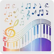 FINGERINSPIRE Piano Drawing Painting Stencils Templates 11.8x11.8 inch Plastic Stencils Decoration Square Reusable Stencils for Painting on Wood, Floor, Wall and Fabric