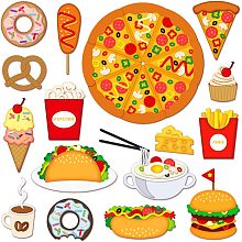 MAYJOYDIY Fast Food Cutting Dies Hamburger Fries Pizza Ice Cream Metal Cutting Dies Carbon Steel Stencils for DIY Scrapbooking Photo Album Decorative Embossing Paper Cards