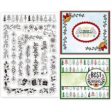 GLOBLELAND Winter Christmas Lace Clear Stamps for DIY Scrapbooking Christmas Border Corner Silicone Clear Stamp Seals Transparent Stamps for Cards Making Photo Album Journal Home Decoration