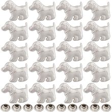 GORGECRAFT 1 Box 20PCS Dogs Patterns Rivets Studs Mini Alloy Silver Cute Animal Rivet for DIY Crafts Supplies Clothes Shoes Bags Leather Decor Nail Hardware Gifts Sewing Accessories