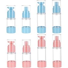 OLYCRAFT 8Pcs Vacuum Cosmetic Bottles Toiletries 15ml 30ml Travel Spray and Pump Lotion Bottle Plastic Airless Cosmetic Containers Vacuum Pump Spray Bottles for Lotion Shampoo Cream Soap