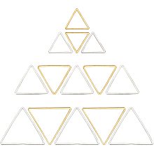 SUNNYCLUE 60Pcs 3 Sizes Triangle Linking Rings Triangle Open Bezel Charms Earring Charm Connector Links Frames for DIY Crafts Earring Necklace Resin Pendant Making, Sliver & Golden