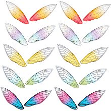 SUNNYCLUE 20Pcs 5 Colors Butterfly Wing Resin Pendants Insect Dragonfly Wing Charms Transparent Feather Drop Charms with Gold Foil for Jewelry Crafts Making