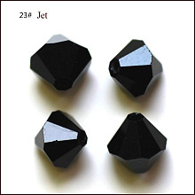 Honeyhandy Imitation Austrian Crystal Beads, Grade AAA, Faceted, Bicone, Black, 10x9~10mm, Hole: 0.9~1.6mm