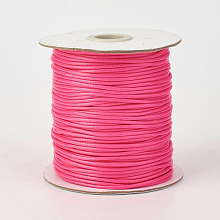 Honeyhandy Eco-Friendly Korean Waxed Polyester Cord, Deep Pink, 1mm, about 185yards/roll(555 feet/roll)(169.16m/roll)