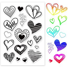 GLOBLELAND Love Heart Silicone Clear Stamps Transparent Stamps for Christmas Birthday Valentine's Day Cards Making DIY Scrapbooking Photo Album Decoration Paper Craft