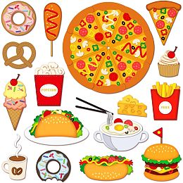 MAYJOYDIY Fast Food Cutting Dies Hamburger Fries Pizza Ice Cream Metal Cutting Dies Carbon Steel Stencils for DIY Scrapbooking Photo Album Decorative Embossing Paper Cards