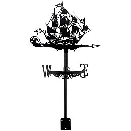 Arricraft 1 Set Rooftop Weather Vane Pirate Ship Ghost Ship Wind Vane Retro Metal Wind Direction Indicator Floor Nails and Wall Fixing Devices Used for Garden Decoration and Yard Decoration