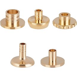 AHANDMAKER 5Pcs 5 Style Brass Incense Stick Holder, Cone Incense Holder, Flat Round Incense Sticks Burner, Golden Incense Cone Burner for Indoor Outdoor Use