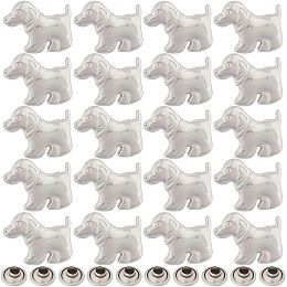 GORGECRAFT 1 Box 20PCS Dogs Patterns Rivets Studs Mini Alloy Silver Cute Animal Rivet for DIY Crafts Supplies Clothes Shoes Bags Leather Decor Nail Hardware Gifts Sewing Accessories