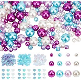 PandaHall Elite 200pcs Floating Pearls for Vase Filler No Hole Faux Beads Plastic Paillette Sequins Beads Water Candle Beads Centerpieces Beads for Makeup Brush Holder Wedding Home Table Decor