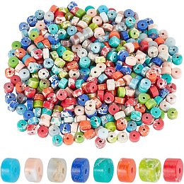 NBEADS 400 Pcs 8 Colors Natural Heishi Stone Beads, About 4.5mm Mini Disc Spacer Beads Flat Round Loose Stone Beads for Bracelet Earrings Necklace and Jewelry Making