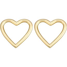 BENECREAT 10Pcs 18K Gold Plated Heart Brass Linking Rings Love Heart Connector for Earring Necklace Jewelry Making