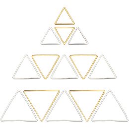 SUNNYCLUE 60Pcs 3 Sizes Triangle Linking Rings Triangle Open Bezel Charms Earring Charm Connector Links Frames for DIY Crafts Earring Necklace Resin Pendant Making, Sliver & Golden