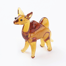 Honeyhandy Home Decorations, Handmade Lampwork Display Decorations, Camel, Goldenrod, 27x10x25mm