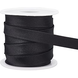 BENECREAT 13.5 Yard Satin Bias Tape, 0.47inch Wide Double Fold Satin Binding Bias Ribbon for Cheongsam Decoration, Clothing Seaming Piping, Black