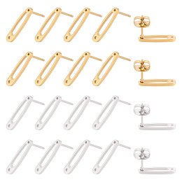 UNICRAFTALE 10 Pairs 2 Colors Stud Earrings Safety Pin Stud Earrings 304 Stainless Steel Earring Components 0.7mm Pin Stud Earring Posts with Hole for DIY Jewelry Making