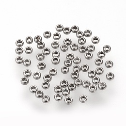 Honeyhandy 304 Stainless Steel Spacer Beads, Rondelle, Stainless Steel Color, 1.5x0.8mm, Hole: 0.8mm