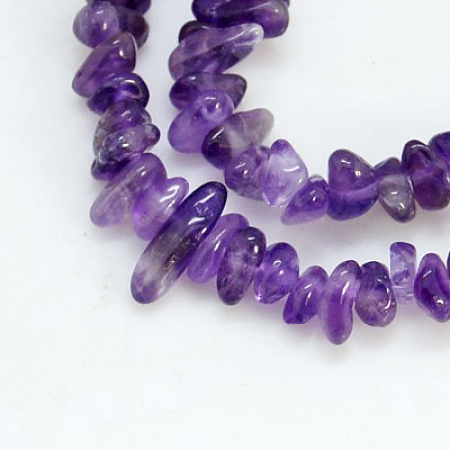 Arricraft Natural Amethyst Beads Strands, Chips, Purple, 2.5~7x3~11mm, Hole: 1mm, 34 inches