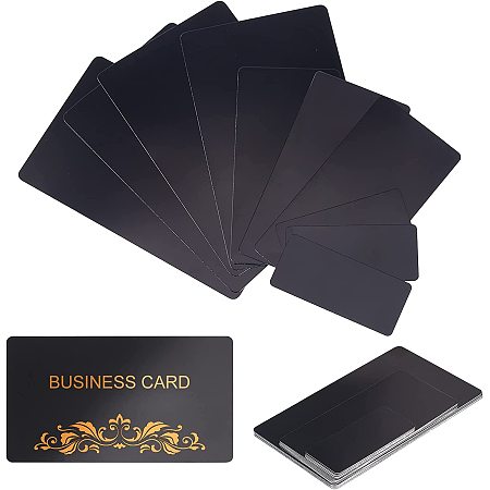 arricraft 30 Pcs Blank Metal Cards, 3 Sizes Aluminium Blank Cards Black Laser Engraving Blank Cards for Making Business Cards Graffiti Scrapbookings DIY Gift Tags Label