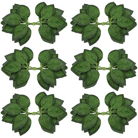 GORGECRAFT 60PCS Bulk Rose Leaves Green Artificial Fake Leaves Decor Flowers with Realistic Vines Stems for Valentine Wedding Arrangements Centerpieces Small Bouquets Garland Crafts