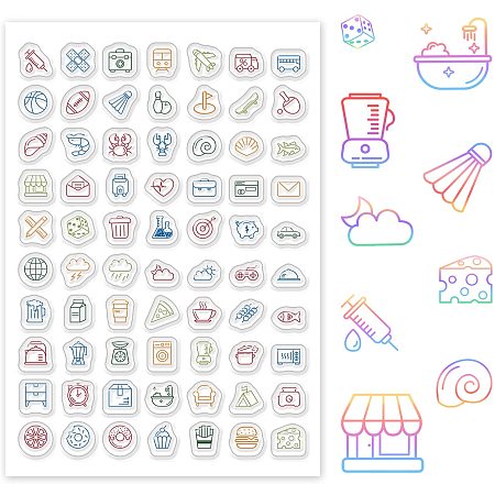 GLOBLELAND Picture Logo Pattern Silicone Clear Stamps for Card Making DIY Scrapbooking Photo Album Decorative Paper Craft,6.3x4.3 Inches