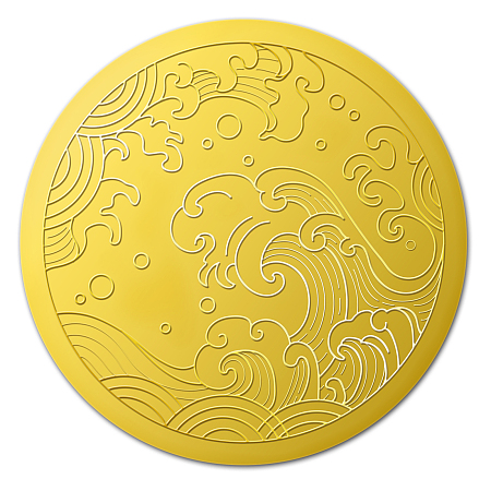 BENECREAT 100pcs Ocean Waves Embossed Gold Foil Seals, 2