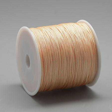 Honeyhandy Nylon Thread, Chinese Knotting Cord, PeachPuff, 0.8mm, about 109.36 yards(100m)/roll