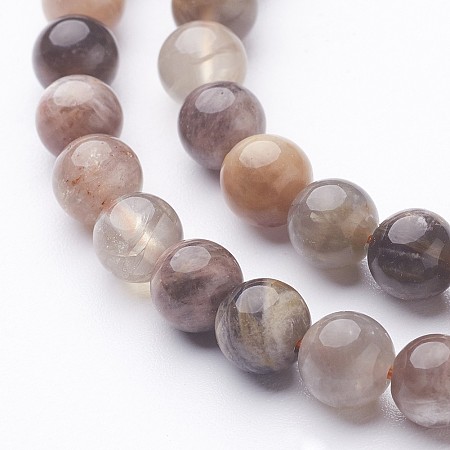 Arricraft Natural Black Sunstone Bead Strands, Round, 5.5~6mm, Hole: 0.5mm, about 63pcs/strand, 14.9 inches(380mm)