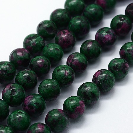 ARRICRAFT Natural Gemstone Beads Strands, Imitation Ruby in Zoisite, Dyed, Round, 8mm, Hole: 1mm, about 46pcs/strand, 14.76 inches(37.5cm)