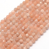 Arricraft Natural Sunstone Beads Strands, Faceted, Round, 3mm, Hole: 0.5mm, about 113pcs/strand, 15.35 inches(39cm)