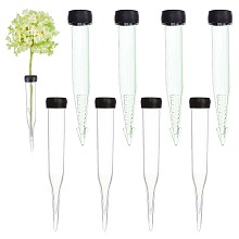 GORGECRAFT 40Pcs 2 Styles Floral Water Tubes Small Flower Vials Plastic Tube Clear Picks for Flowers Includes Rubber Caps with Hole for Flower Arrangement Decoration Temporary Planter, Mixed Color