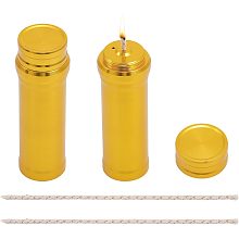 CHGCRAFT 2 Sets Portable Metal Alcohol Burner Lamp Aluminum Alloy Alcohol Stove with Cotton Cord for Household Outdoor Camping Picnic Tea Coffee Making Science Experiments, Golden