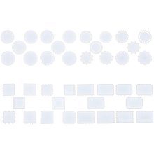 BENECREAT 40PCS Lace Doileys Paper 4 Styles White Round and Square Lace Papers Decorative Paper Placemats for Scrapbook Cake Wedding Desert Tableware Decoration, 10PCS/Style