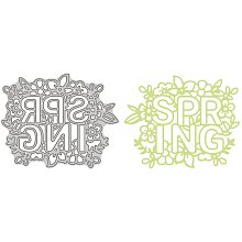 GLOBLELAND Spring Flowers Metal Cutting Dies Background Stencils for DIY Scrapbooking Wedding Birthday Valentine's Day Card Making Album Envelope Decoration,Matte Platinum