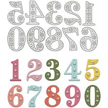 BENECREAT Threading Numbers 0~9 Cutting Dies Stencils, Carbon Steel Die Cuts DIY Craft Embossing Template for Card Making Photo Decorative Paper Scrapbooking, 0.8mm Thick