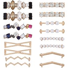 SUPERFINDINGS 16Pcs 8 Styles DIY Shoelace Decorations Charms for Sneakers DIY Pearl Rhinestones Shoelace Accessory Fashion Shoes Clips for Women Girl Sneakers Casual Shoes Hole: 3~5mm