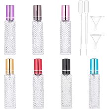 BENECREAT 14Pcs 7-Color Clear Glass Perfume Bottle 13 ml Rectangular Spray Bottles Empty Refillable Container for Perfume Essential Oil