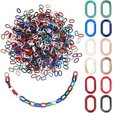 PandaHall Elite 720pcs Acrylic Linking Rings 12 Colors Oval Curb Chain Connectors Imitation Gemstone Quick Link Connectors for Earring Necklace Making Eyeglass Purse Handbag Home Decoration, 0.7x0.4"