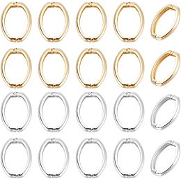 20 Pcs Necklace Shortener Clasps, 2 Colors Brass Necklace Enhancer Shortener Clasp Oval Ring Connector Twister Clasps for DIY Jewelry Finding Necklace Bracelet