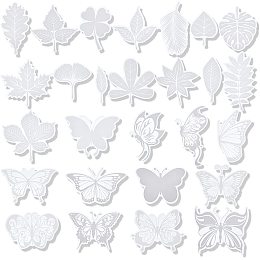 GORGECRAFT 2 Sets 28PCS Large Anti-Collision Window Clings Transparent Leaf Glass Stickers Butterfly Translucent Alert Bird Window Decals Removable for Glass Window Sliding Doors to Prevent Bird