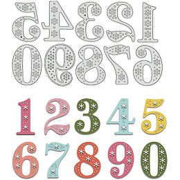 BENECREAT Threading Numbers 0~9 Cutting Dies Stencils, Carbon Steel Die Cuts DIY Craft Embossing Template for Card Making Photo Decorative Paper Scrapbooking, 0.8mm Thick