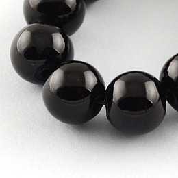 Honeyhandy Painted Glass Bead Strands, Baking Paint, Round, Black, 6mm, Hole: 1.3~1.6mm, about 133pcs/strand, 31.4 inch