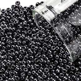 Honeyhandy TOHO Round Seed Beads, Japanese Seed Beads, (90) Metallic Amethyst Gun Metal, 11/0, 2.2mm, Hole: 0.8mm, about 1103pcs/10g