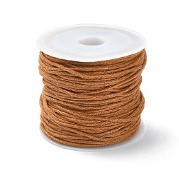 Honeyhandy 20M Waxed Cotton Cords, Multi-Ply Round Cord, Macrame Artisan String for Jewelry Making, Sienna, 1mm, about 21.87 Yards(20m)/Roll