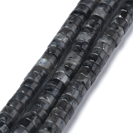 ARRICRAFT Natural Black Labradorite Beads Strands, Heishi Beads, Flat Round/Disc, 6x3mm, Hole: 1mm, about 119~131pcs/strand, 14.76~15.74 inches(37.5~40cm)