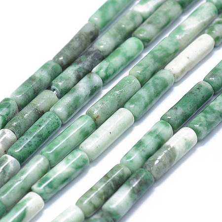 Arricraft Natural Qinghai Jade Beads Strands, Column, 11~15x3.5~4.5mm, Hole: 1~1.2mm, about 28~30pcs/strand, 15.1~15.9 inches(38.5~40.5cm)