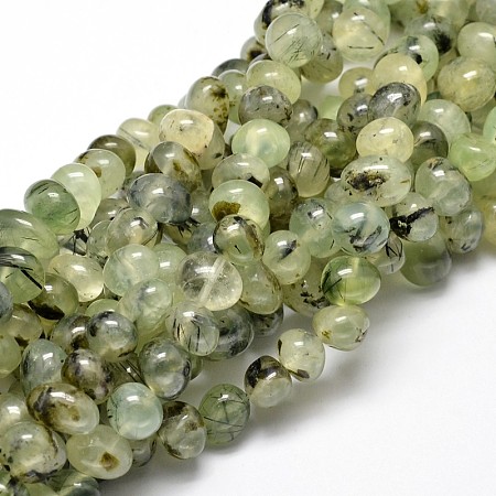 Arricraft Natural Prehnite Gemstone Nuggets Bead Strands, 6~10x9~12x8~10mm, Hole: 1mm, about 15.3 inches~15.7 inches